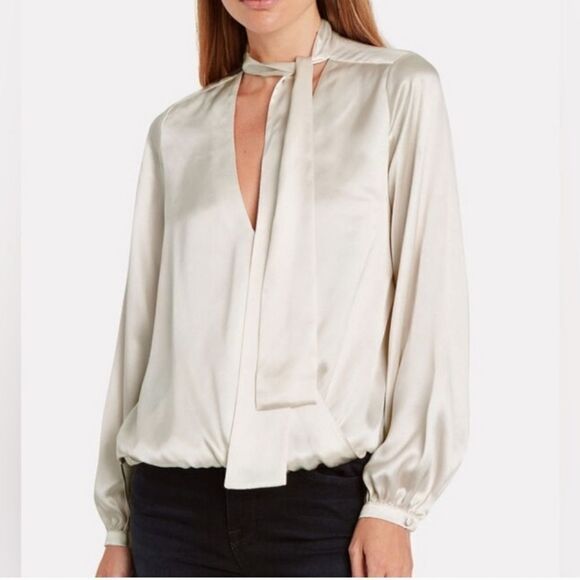 $198 NEW SILK INTERMIX 36" IVORY CHARMEUSE CADENCE LONG TUNIC TOP 2 XS SMALL NWT - Picture 9 of 12
